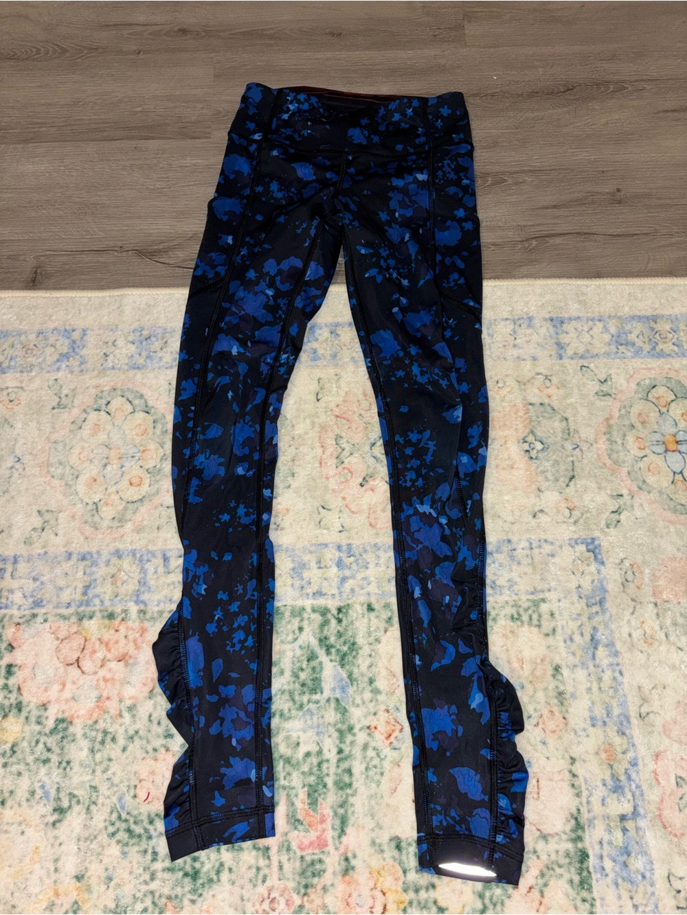 Women’s Blue Floral Lululemon look alike Leggings